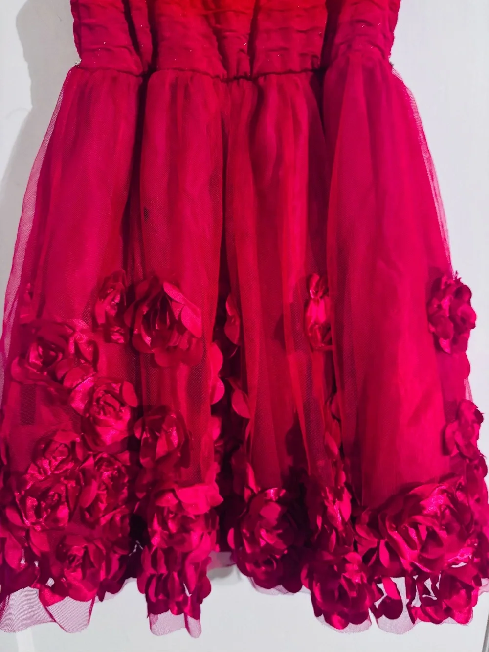 Nannette Red Floral Tulle Party Dress size 6 for girls